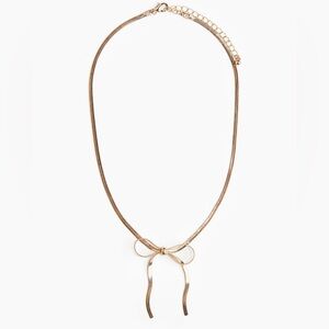Gold Tone Adjustable Bow Necklace